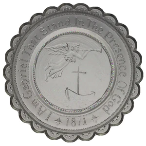 Marion MA Chiesa di San Gabriele Arcangelo Gabriele sopra barca vintage coppia punto tazza piatto - Foto 1 di 9