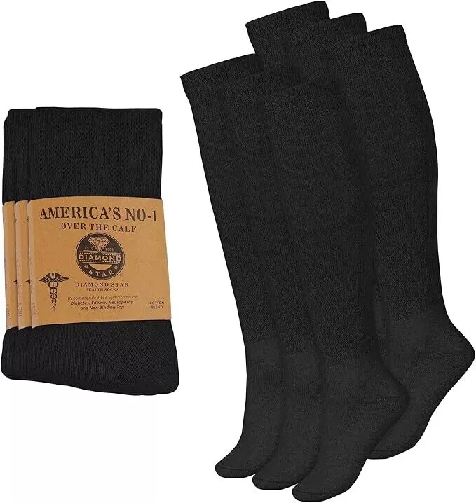 5-100 Dozens Wholesale Bulk Lots Men's Diabetic Over The Calf Socks 10-13 13-16 - Image 1 of 1