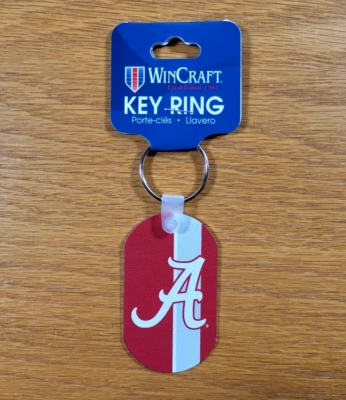 Брелок Alabama Crimson Tide металлический красно-белый логотип команды NCAA кольцо для ключей Wincraft - Изображение 1 из 3