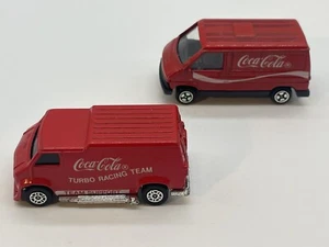 Corgi Juniors Coca-Cola Turbo Racing Team Hot Rod Custom Van & delivery Van - Picture 1 of 11