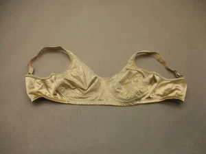 38C Playtex Women Beige Satin Unlined Wireless Wide Strap Back Close Demi Bra 7T - Picture 1 of 8