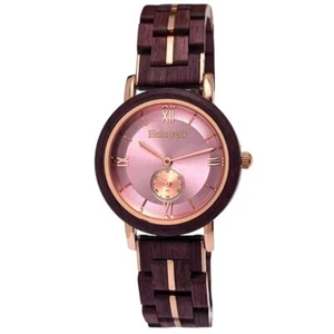 Holzwerk BRILLON kleine Damen Holz Armband Uhr in lila braun, rose gold & rosa - Bild 1 von 7