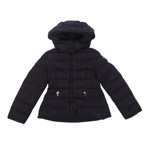 Moncler Kids Girls Blue Navy Down Puffer SABY Coat Jacket Hooded Size 6Y / 116cm - Picture 1 of 13