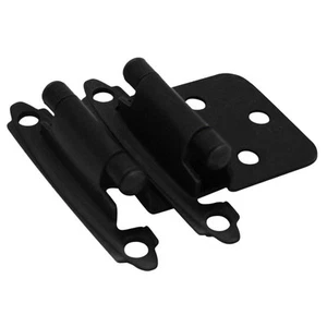 Cosmas Cabinet Hinges Flat Black Variable Overlay 17139-FB (Pair) - Picture 1 of 2
