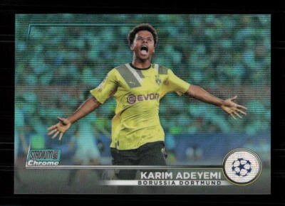 2022-23 Stadium Club Chrome UEFA #27 Karim Adeyemi Aqua Wave Refractor #'d /275 - Image 1 of 2