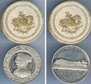 Médaille de table - LONDRES 1851 The international exhibition Queen VICTORIA - Picture 1 of 1
