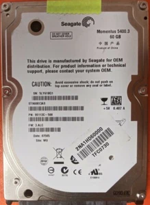 ⭐️⭐️⭐️⭐️⭐️ HDD Hard Drive SATA Laptop 2.5" Seagate ST960813AS 60GB 9S113C-508 - Picture 1 of 3