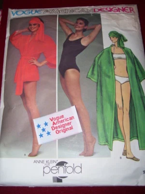 🌹 VOGUE AMERICAN DESIGNER #1416-ANNE KLEIN-LADIES SWIMWEAR PATTERN w/LABEL  14 - Image 1 of 2