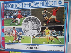 1979-80 Birghton & Hove Albion v Arsenal League cup 4th round 30.10.1979 - Picture 1 of 1