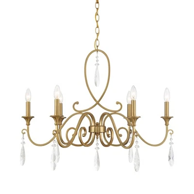 Savoy House 1-2700-6 Fairchild 6 luces 31" W estilo vela de cristal - latón Foto 1 de 4