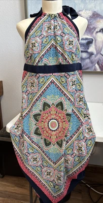 Allen B. By Allen Schwartz Women's 14 Halter Floral Mosaic Long Backless Dress - Image 1 of 4