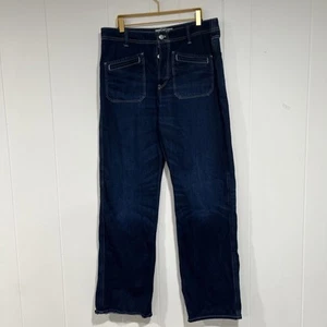 We The Free jeans Women's Sz 34* Wide Leg High Rise Flare Dark Blue - Picture 1 of 10