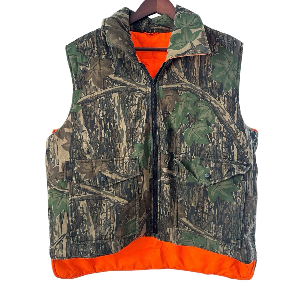 Vintage Winchester Conceal Camo Reversible Hunting Vest Jacket Large Worn - Image 1 of 4