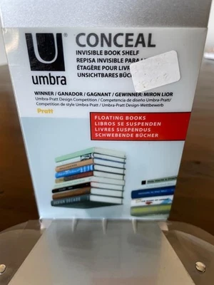 UMBRA Estante invisible OCULTAR nuevo en embalaje - con instrucciones - PLATA 5.5" Foto 1 de 4