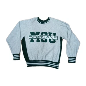 Vintage Michigan State Spartans MSU Crewneck Sweatshirt 90s Ribbed See Pics Size - Bild 1 von 18
