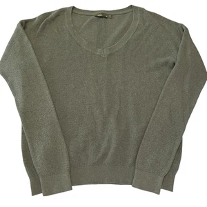 Prana Women's Medium Green Organic Cotton 10% Merino Wool Blend Waffle Knit Top - Picture 1 of 13