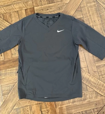 Chaqueta de béisbol Nike para hombre manga 3/4 mediana clásica logotipo Swoosh antracita 058 Foto 1 de 4