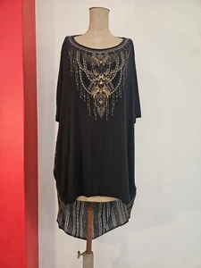 Camilla Embellished Silk Jersey High Low Top Shirt Blouse Size L - Picture 1 of 15