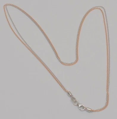 14K Rose & White Gold Two Tone Chain Necklace 15.25” Solid Gold C4 - Image 1 of 4