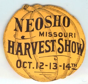 Harvest Show ~ NEOSHO MISSOURI ~ seltene frühe Plakatmarke / Gepäckaufkleber, 1920 - Bild 1 von 2