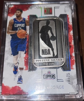 2019–20 Panini Impeccable серебро логотип НБА Пол Джордж No10/25 - Изображение 1 из 2