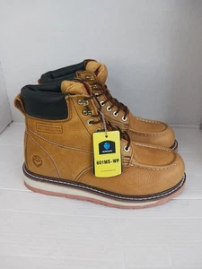 Sureway Boots Waterproof Leather Steel-Toe Work Boots Lt Brown Mens Sz 11 - Picture 1 of 12