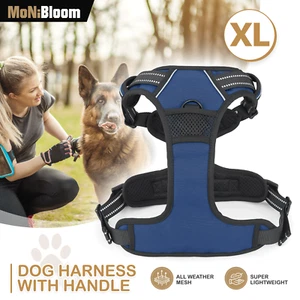 Navy Blue No Pull Adjustable Reflective Dog Pet Harness Vest w/ Padded Handle - Picture 1 of 10