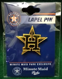 2022 MLB Houston Astros Solid Gold Color Logo Lapel Pin Minute Maid Rush Star - Picture 1 of 2