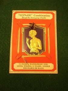 AWESOME VTG ANTIQUE "HAN-DE" COMBINATION BEAD RE-STRINGING OUTFIT (SILK STRING+) - Picture 1 of 9