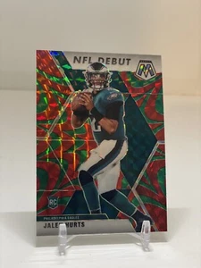 2020 Mosaic Red Green Reactive Prizm NFL Debut Jalen Hurts Rookie RC Eagles #265 - Picture 1 of 7