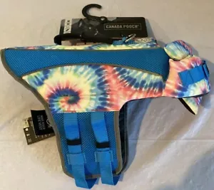 CANADA POOCH Wave Rider Life Vest Reflective Trims Breathable Tie Dye Sz Med NEW - Picture 1 of 8