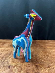 Upcycled Recycled Flip Flop Rainbow Giraffe Sculpture - Picture 1 of 8