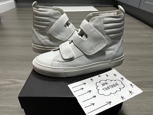 Raf Simons High Top strap Sneakers white leather 40 archive ozweego pharaxus - Picture 1 of 8