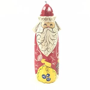 Hand Carved Russian Santa Ornament - Signed 1996 - Picture 1 of 10