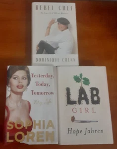 LOT of 3 Biography Hardcover Books Sophia Loren Hope Jahren Dominique Crenn HC - Picture 1 of 15