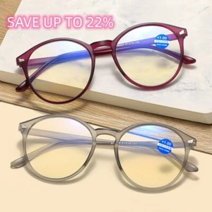 Runde Anti-Blaulicht Lesebrille für Herren Damen Retro Vollrahmen Brille Neu - Bild 1 von 25