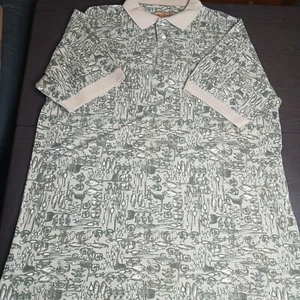 Polo vintage Woolrich uomo GRANDE robusta outdoor mosca pesce stampa all over - Foto 1 di 13