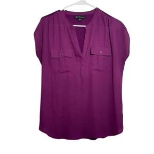 Blusa para mujer INC International Concepts mediana púrpura cuello en V bolsillo top - Imagen 1 de 10