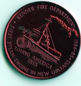 Mardi Gras Doubloon Kenner vigili del fuoco rosso - Foto 1 di 2