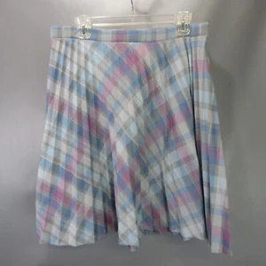 Gonna donna vintage Queen Casuals a quadri in lana taglia S Petite Small PS Union Made - Foto 1 di 7