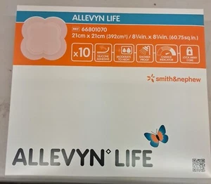 Smith & Nephew Allevyn Life | 8-1/4" x 8-1/4" | 66801070 | BOX OF 10 | 08.2025 - Picture 1 of 2