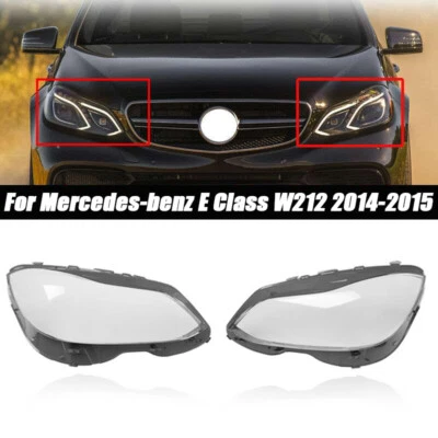 Pair Headlight Lamp Lens Cover Shell For Mercedes-benz E Class W212 2014-2015 Foto 1 de 4