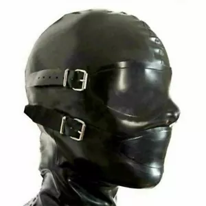 Latex Rubber Hood Full Enclosure Set With Eyeshade Cover Mouth Cover Tool - Picture 1 of 4