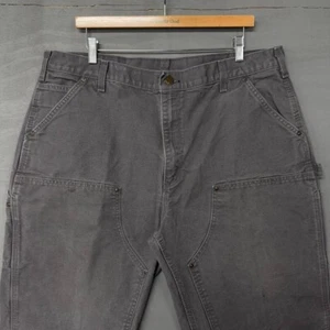 Carhartt B136 GVL Double Knee Duck Canvas Work Pants Grey 40 x 31 - Picture 1 of 6
