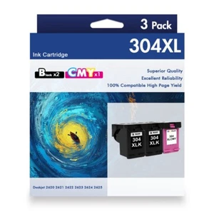 2-3er 304XL DRUCKERPATRONEN für HP 304 XL Black Color N9K07AE Mehrfarbig - Bild 1 von 5