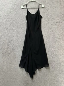Marks & Spencer Dress Womens 10 Black Sleeveless Chiffon High Low Hem Lined - Picture 1 of 13