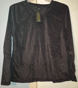 Just Love Fleece Shirt Black LS Round Neck Polyester Top Women's Size L NWT - Picture 1 of 1