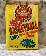 1990 Fleer Basketball Sealed Wax Pack - 15 Cards Per Pack