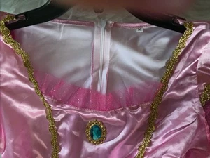 NEW Princess Peach Costume Adult Puff Sleeve Long Dress Size Medium - Picture 1 of 6