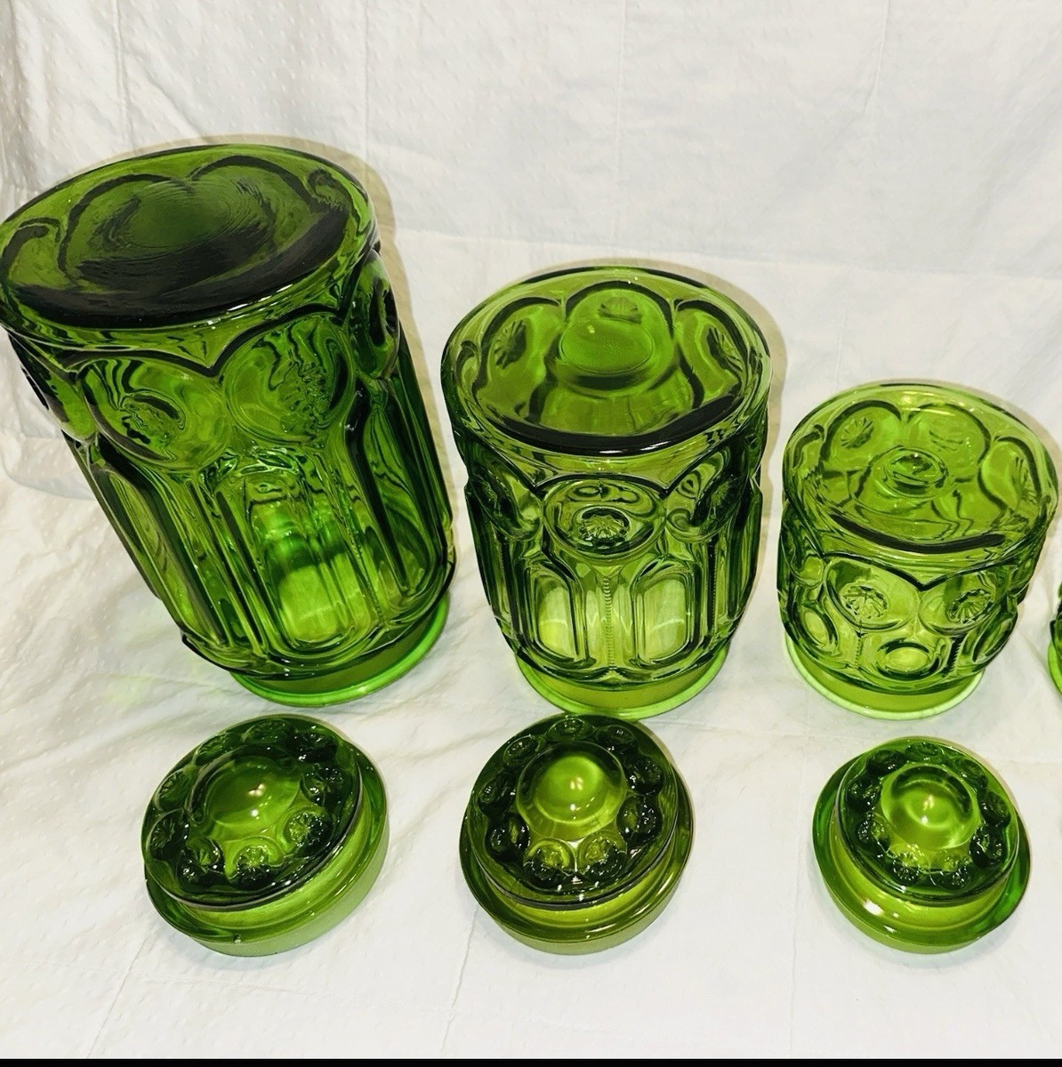 Star Canister Set In L.E. Smith 40s, 50s, 60s Glassware | eBay Star Canister Set In L.E. Smith 40s, 50s, 60s Glassware | eBay